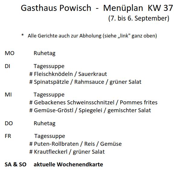 aktueller Menüplan