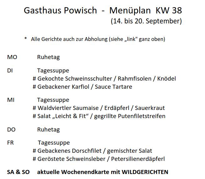 aktueller Menüplan