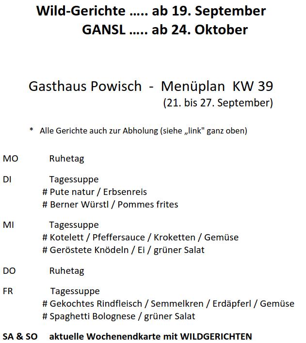 aktueller Menüplan