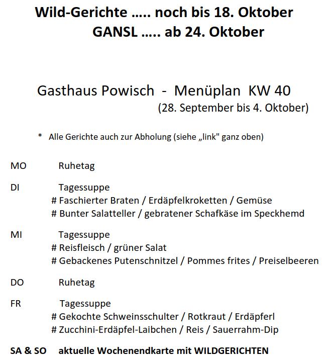 aktueller Menüplan