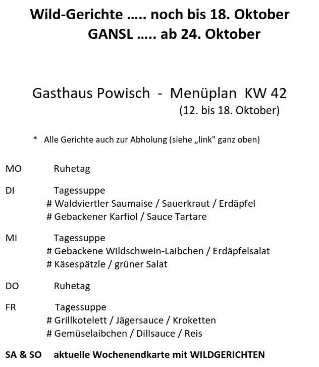aktueller Menüplan