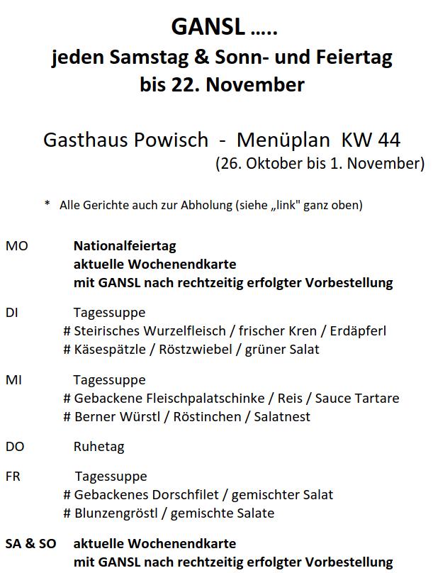 aktueller Menüplan